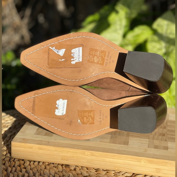 RAG & BONE Razor Brown suede pointed toe Block heel chelsea boot women size 37 - Picture 6 of 6